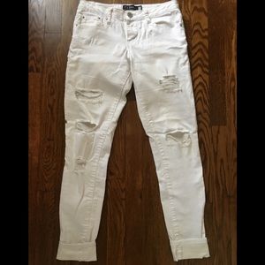 White Denim Jeans with Rips